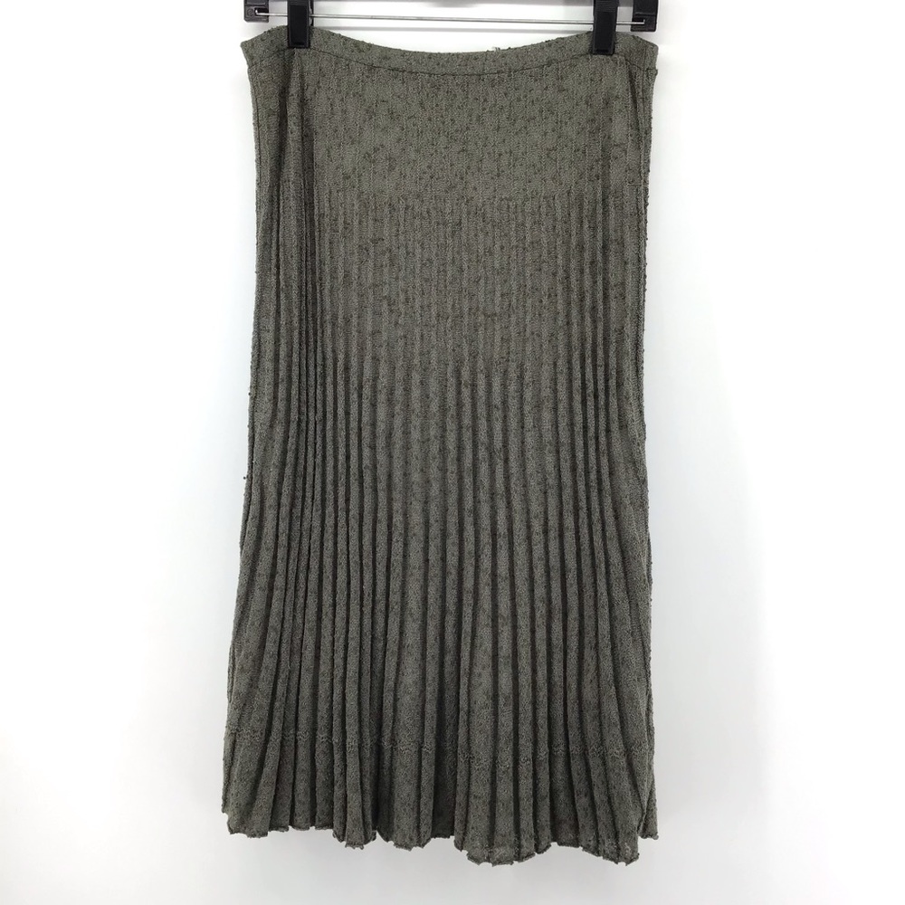 NIC+ZOE Pleated Gray Sweater Knit MIDI Skirt